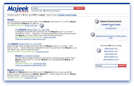 personal search results
